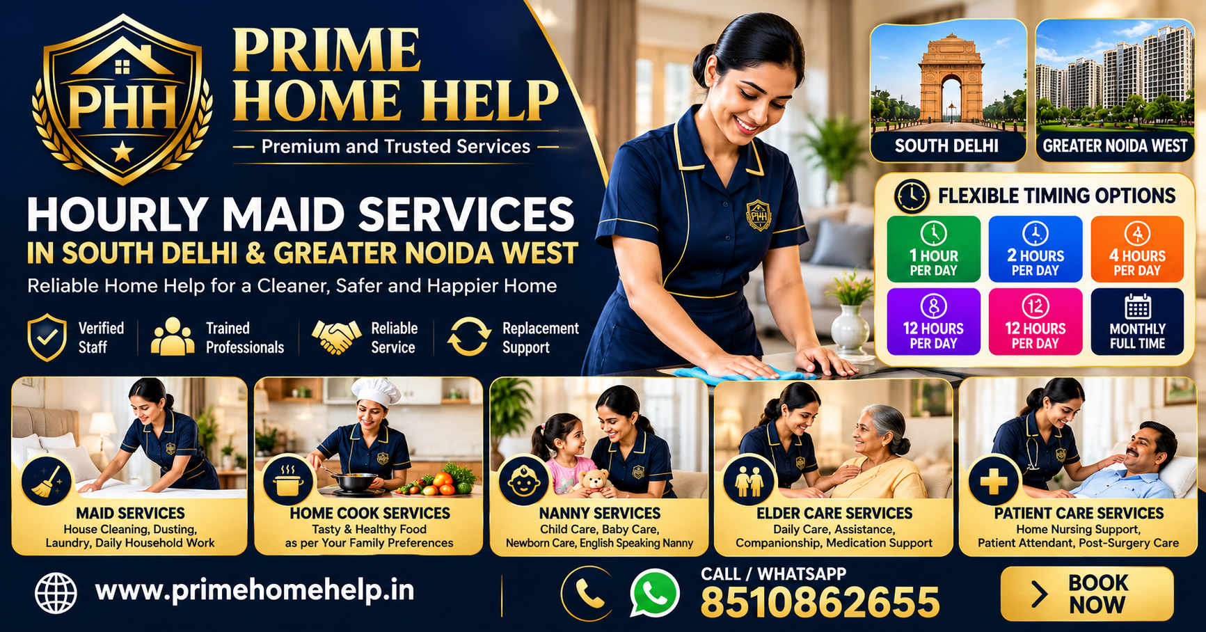 Hourly Maid Services in South Delhi & Greater Noida West | Prime Home Help